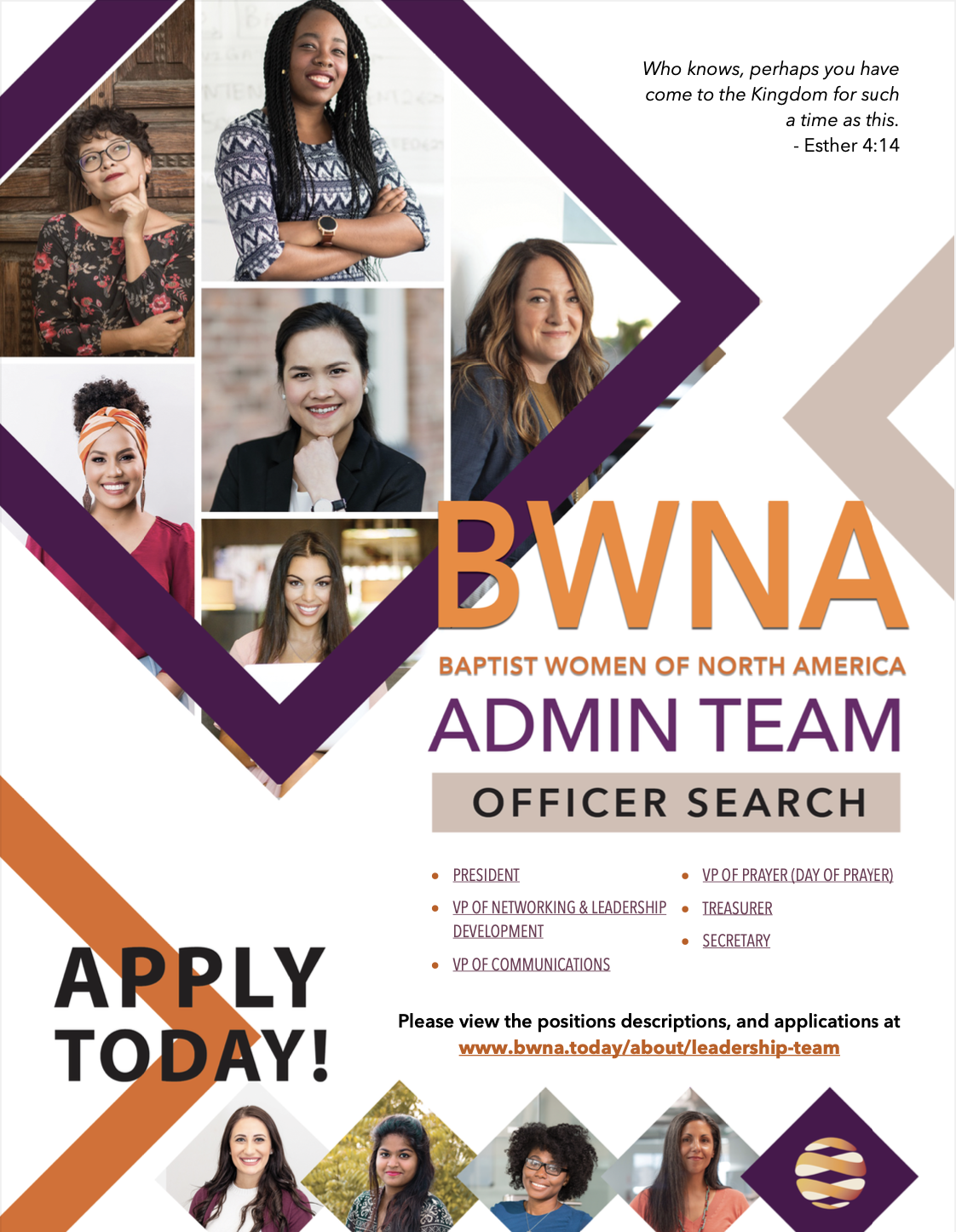 New BWNA Officers Flyer